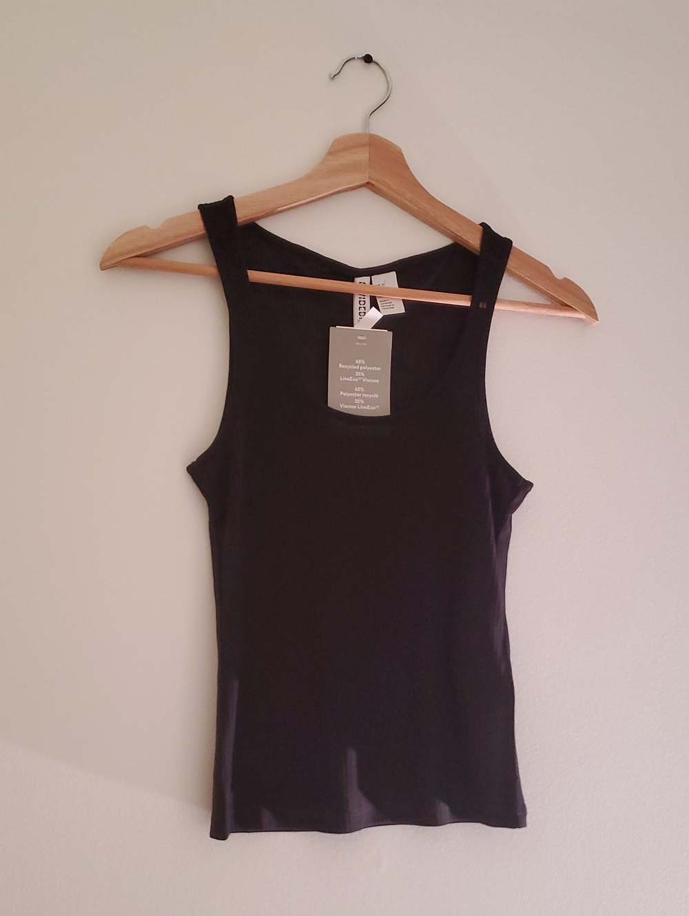 Divided H&M Black Ribbed Tank Top Scoop Neck NWT